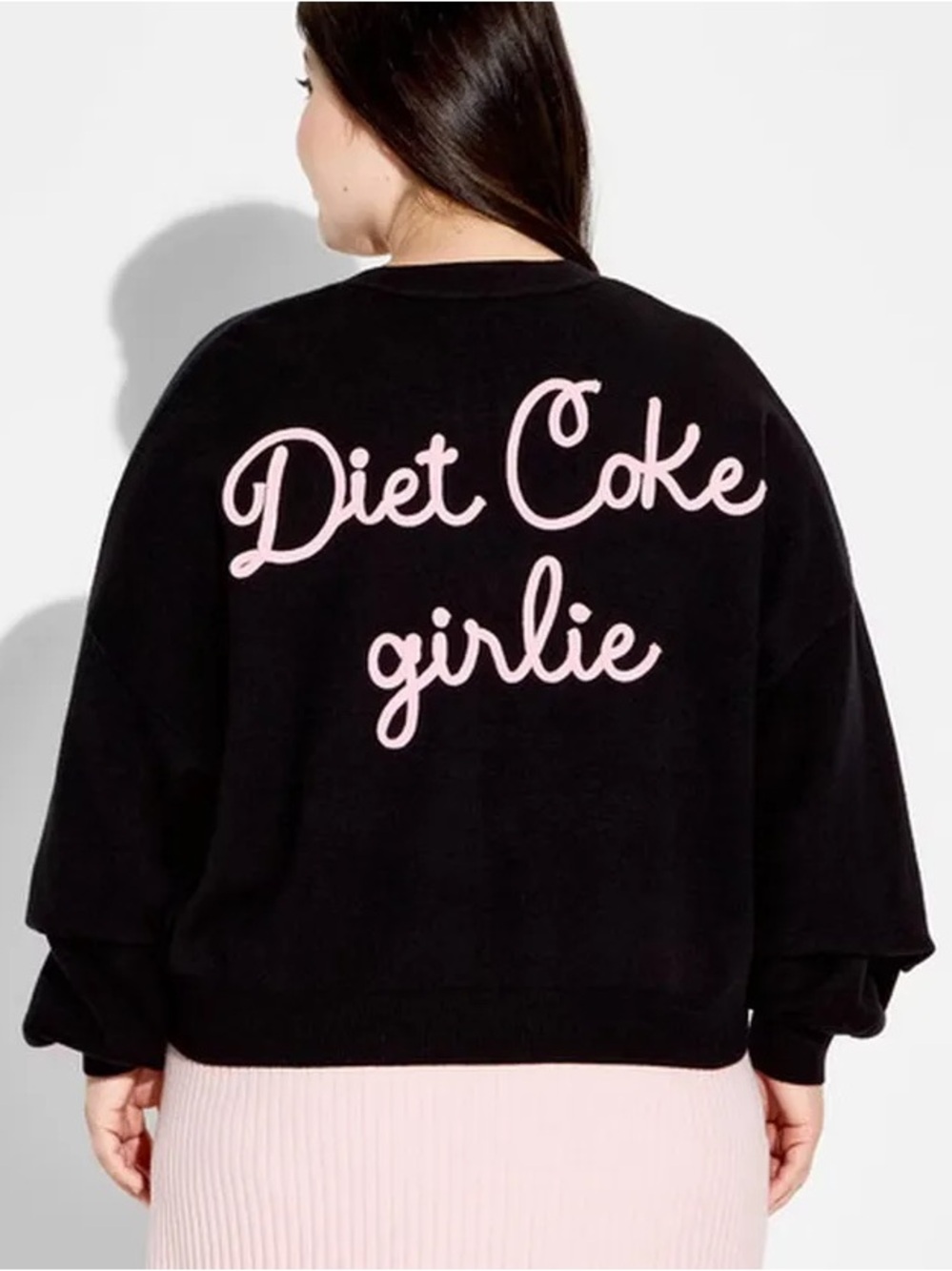 Coca-Cola Women 2X Black Y2K Coquette Bow Diet Coke Girlie Graphic Cardigan NWOT